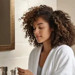 곱슬머리 전용 헤어크림 추천 - **Prompt for Hydration and Frizz Control:**
"A young adult woman with rich, textured curly hair ...