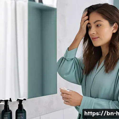 Home 24 드라이 샴푸와 텍스처라이저 차이 - **Prompt: Morning Rush Dry Shampoo Refresh**
"A young, professional woman, in her late 20s to ea...