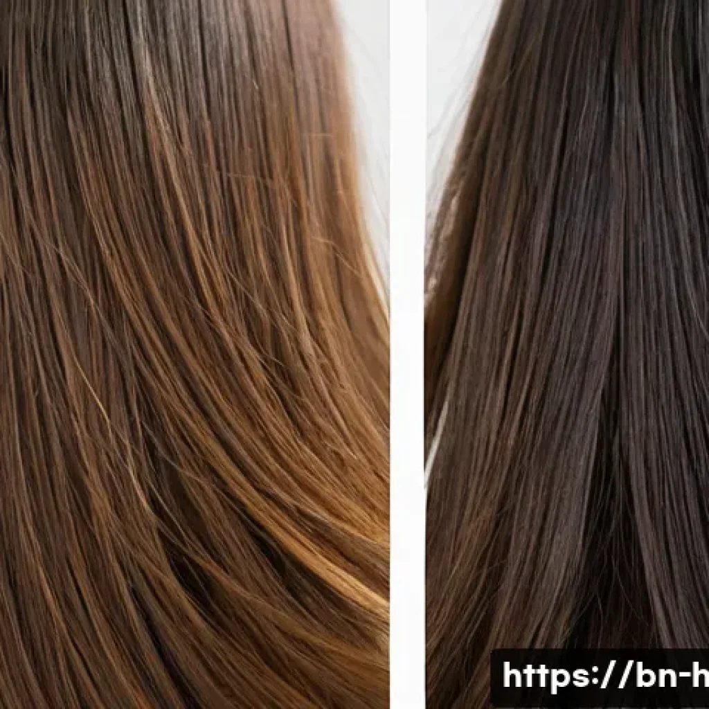 단백질 강화 샴푸와 수분 샴푸 비교 - **Image Prompt: The Transformation of Protein-Deficient Hair**
"A split image of a young woman's...